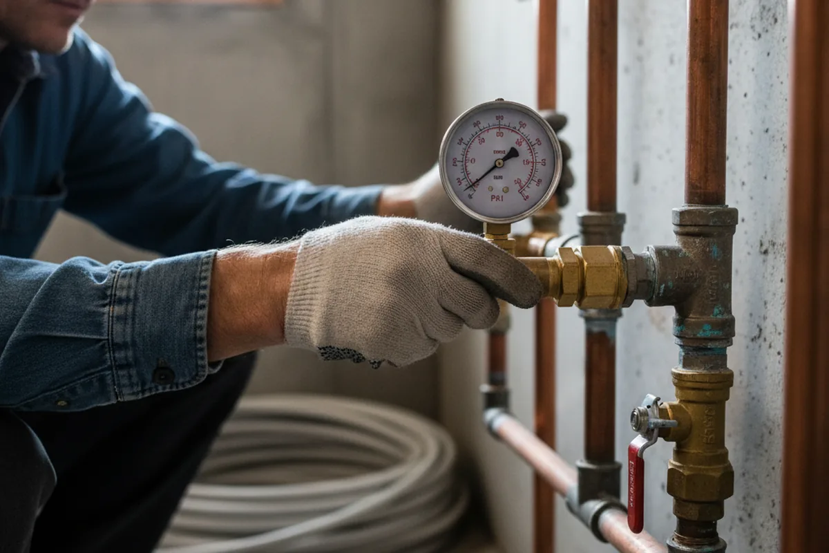 Pressure testing a repaired line during Water Line Repair in Antioch